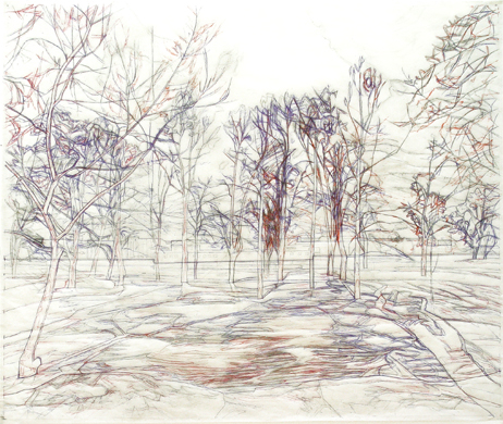 Vek voda III. - 2004, pero na pauzku, 120x120cm