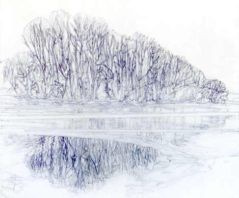 Bodky II (Zima) - 2008, ceruza, pero na pauzku, 100x130cm