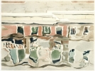  Reflection III. (Canal) - 1985, distemper on cardboard, 58x79cms