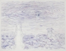  Early evening swim - 2009, Pen on tracing paper, 100x130cms